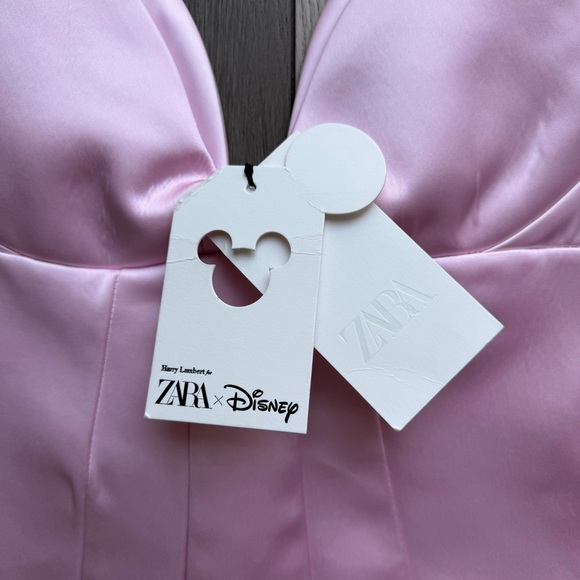 Zara x Disney Pink Mini Slip Dress with Spaghetti Strap NWT size Small - Picture 2 of 9